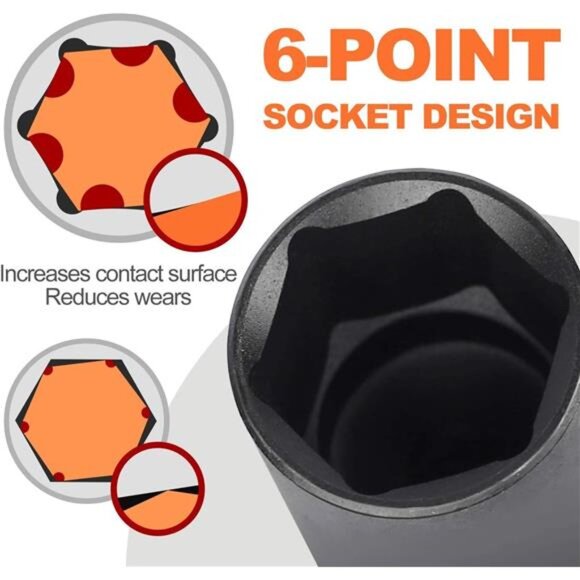 20 Pieces 1/2" Drive Metric Deep Impact Socket Set - Picture 4 of 8